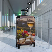 Wine & Cheese Suitcase Travel Luggage