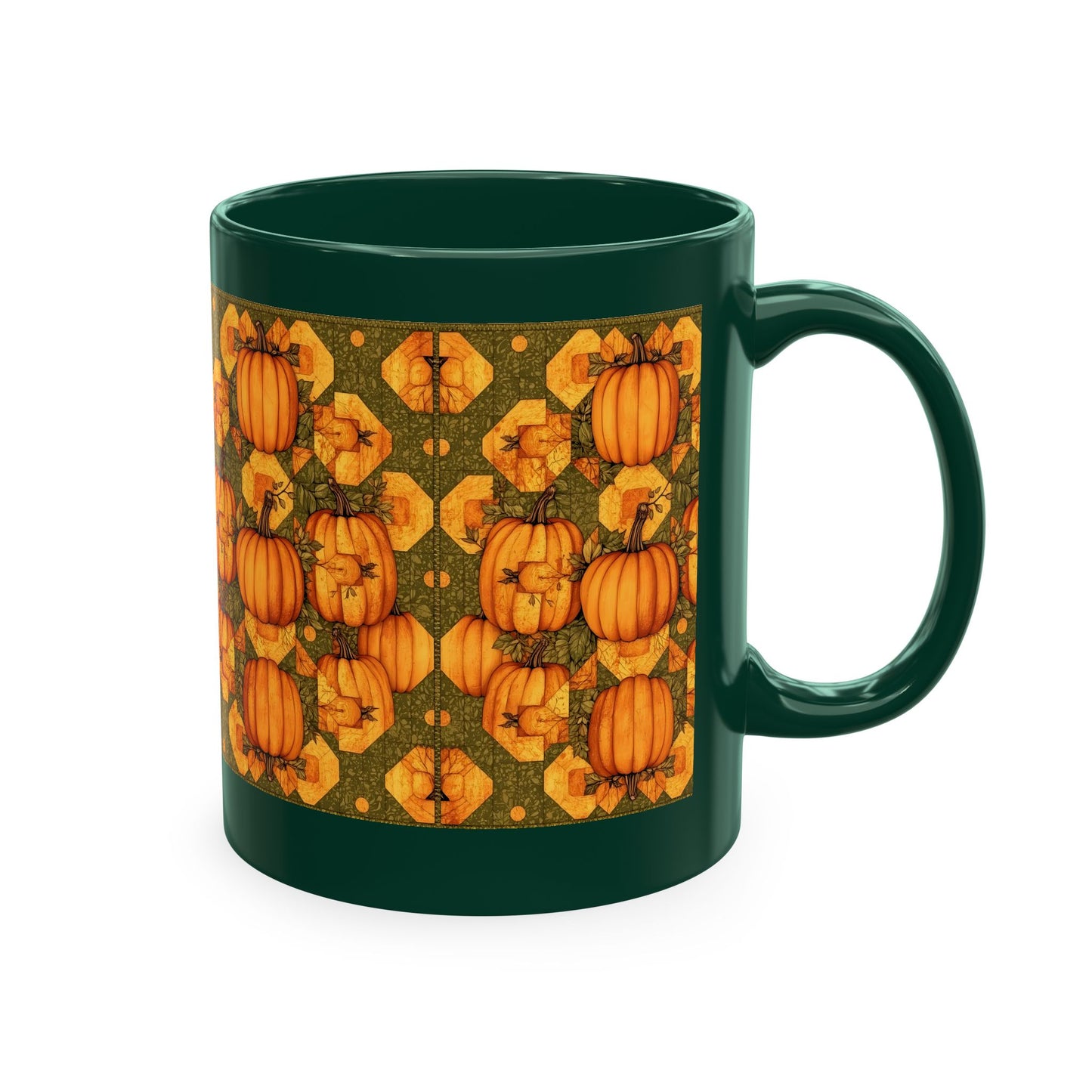Pumpkin Quilt Patch Ceramic Mug