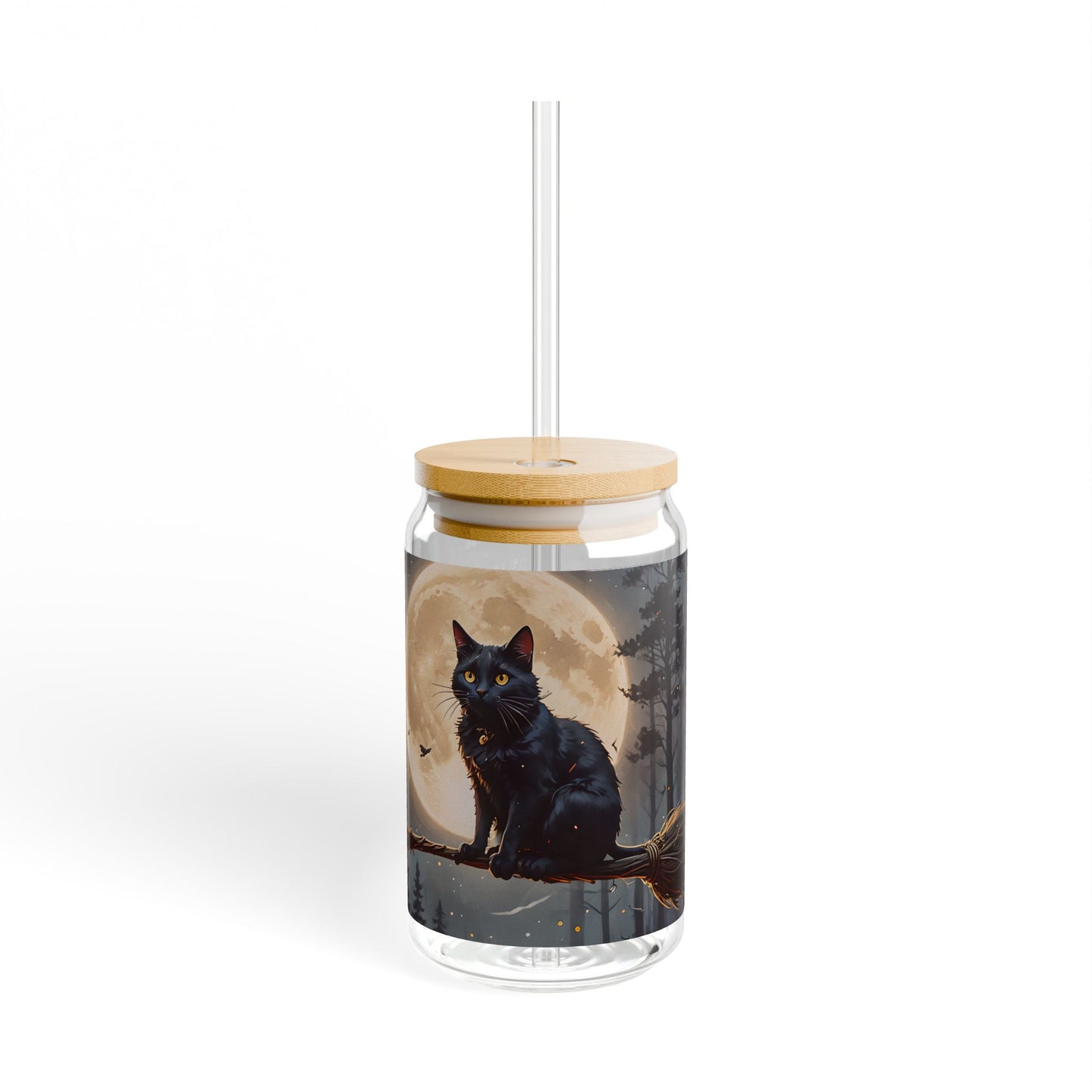 Black Cat Moon Sipper Glass
