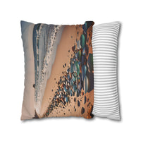 Colorful Sea Glass on Beach Pillowcase