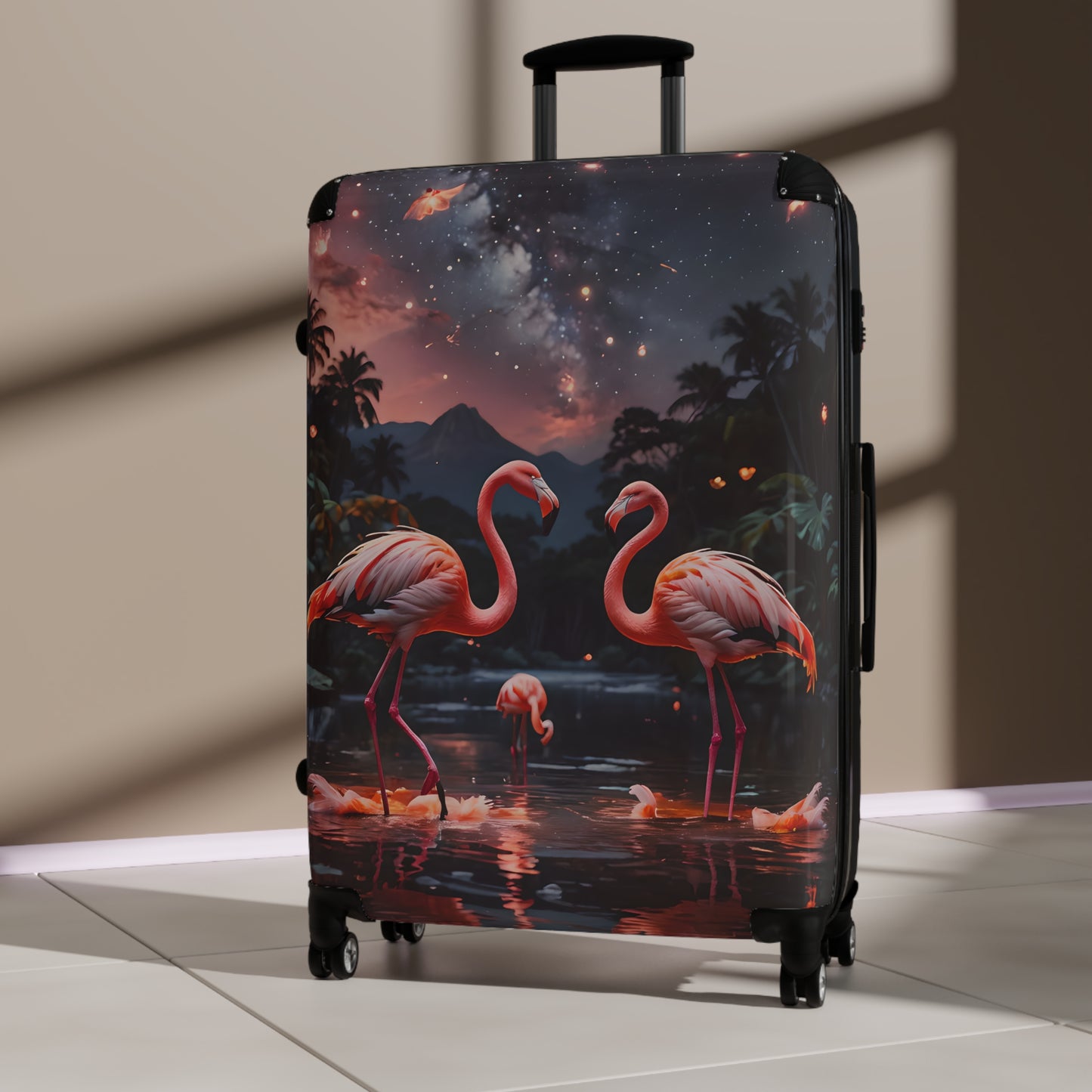 Flamingo Night Cabin Suitcase