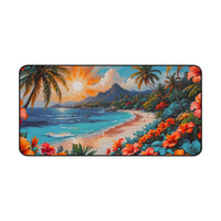 Tropical Floral Sunset Beach Desk Mat