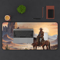 Western Cowboy Sunset Desk Mat