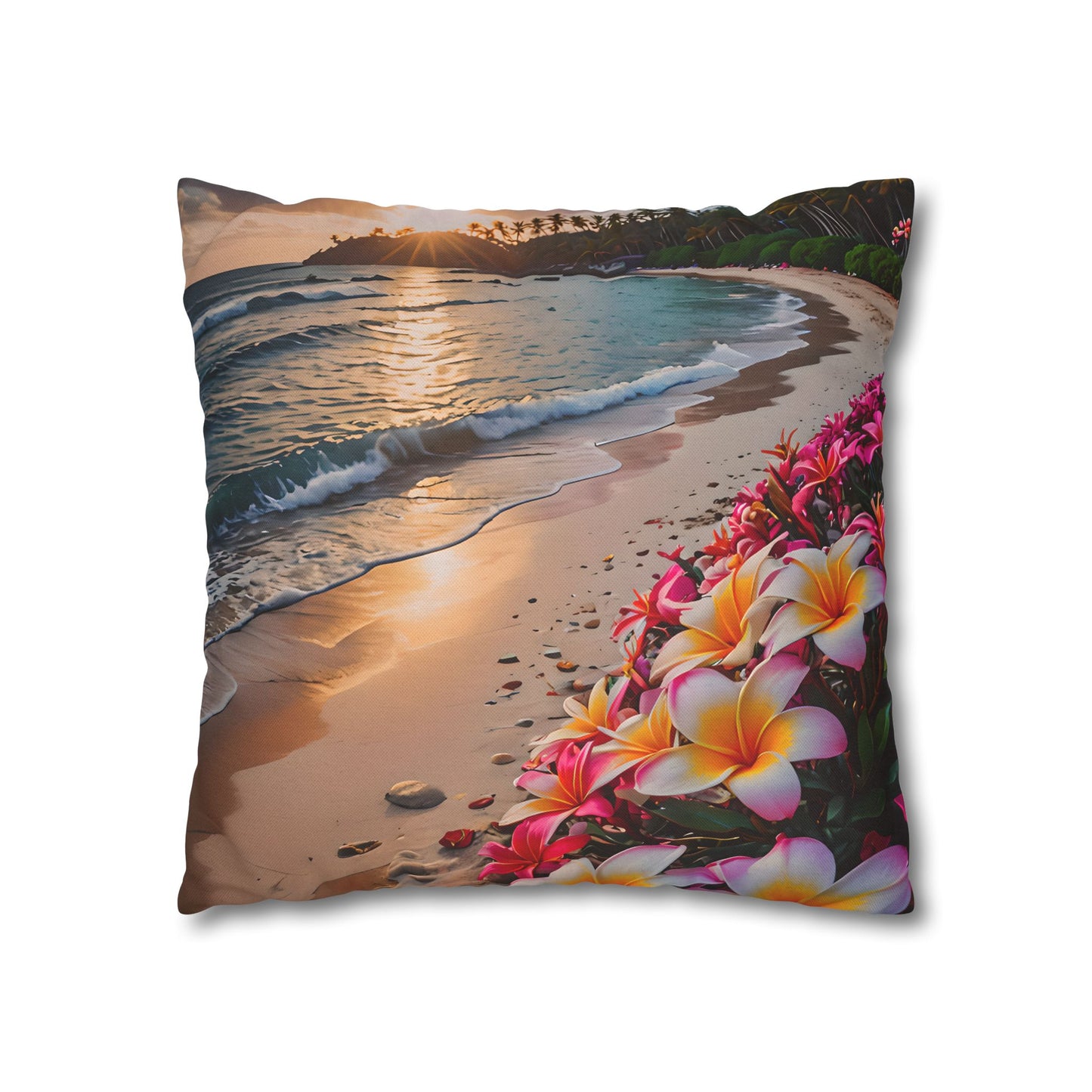 Plumeria Beach Sunset Pillowcase