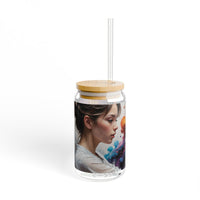 Artist Painting Portrait Sipper Glass