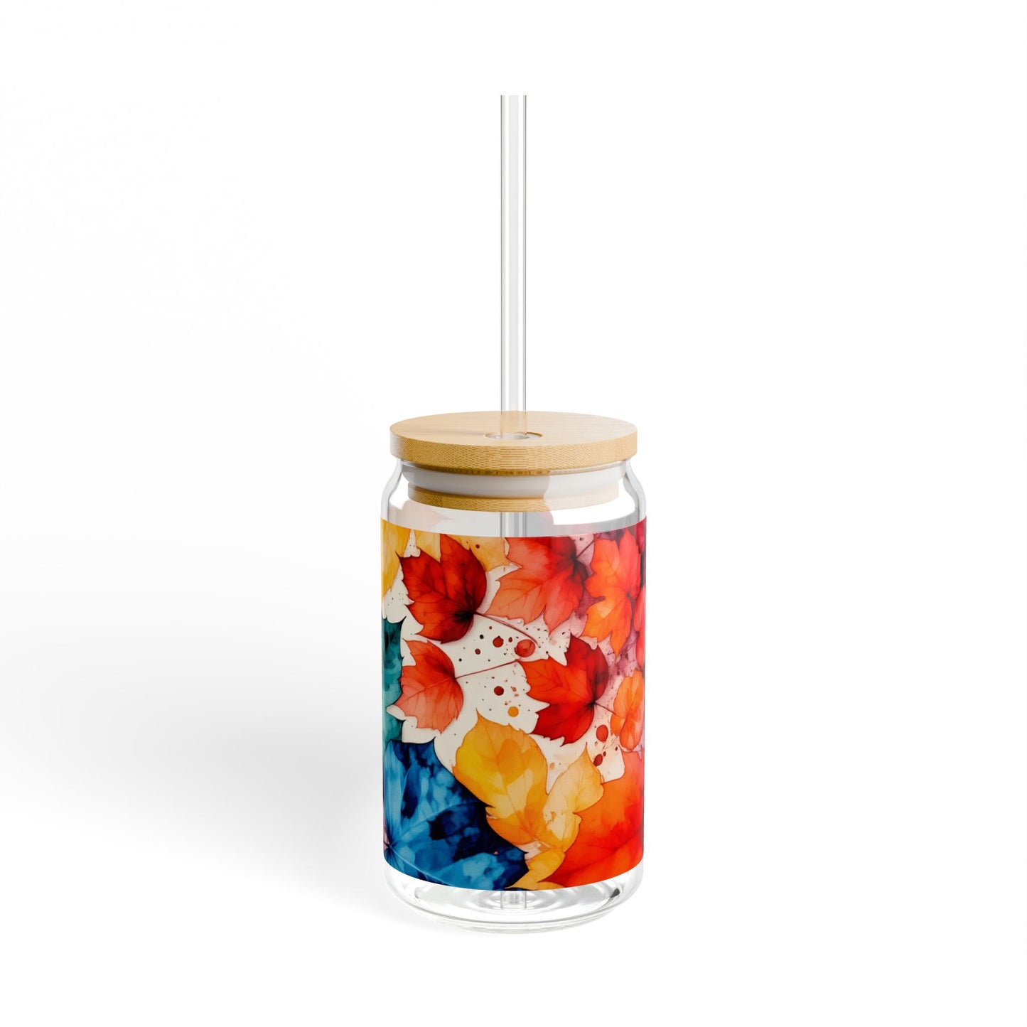 Fall Leaves Sipper Glass