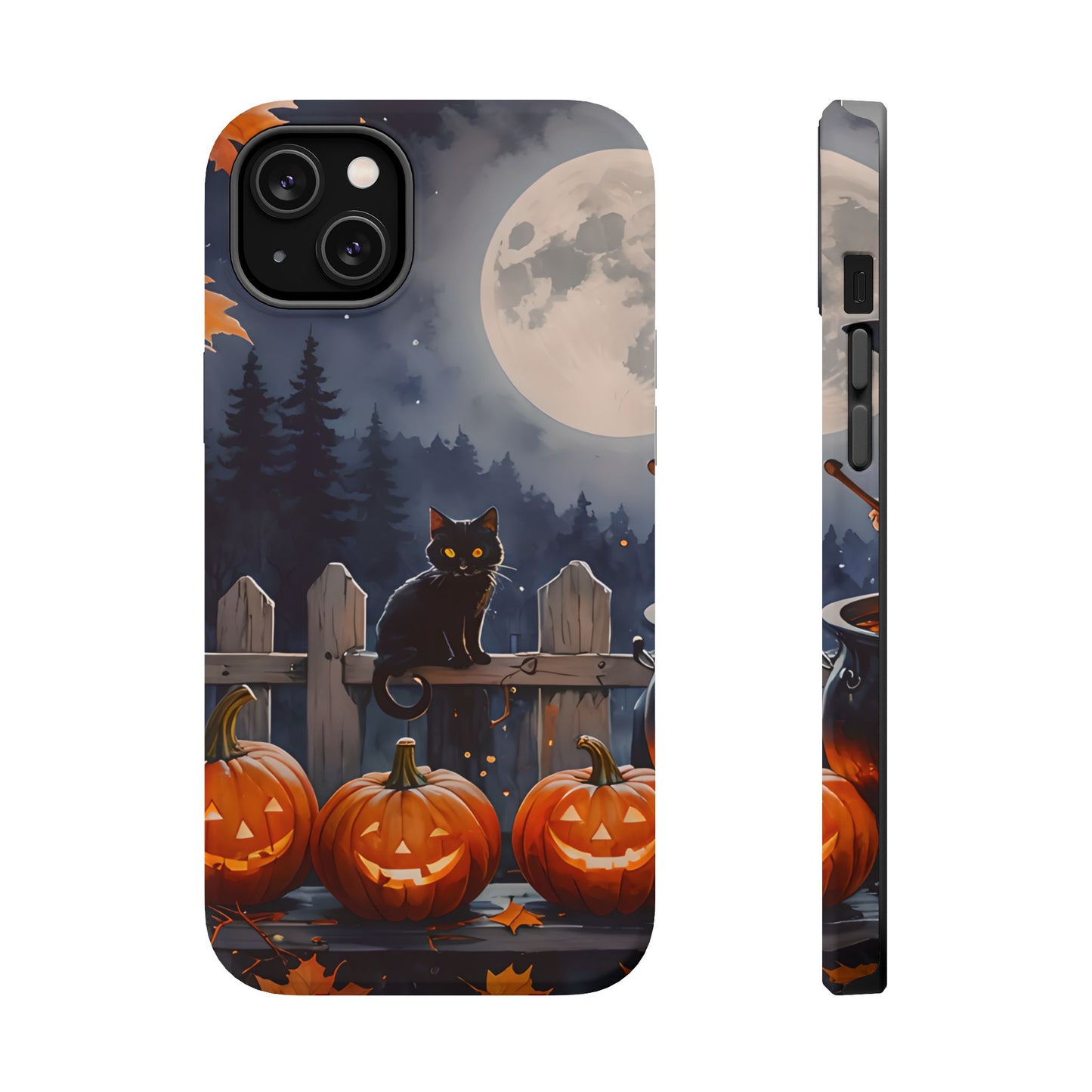 Black Cat Pumpkin Magnetic Phone Case