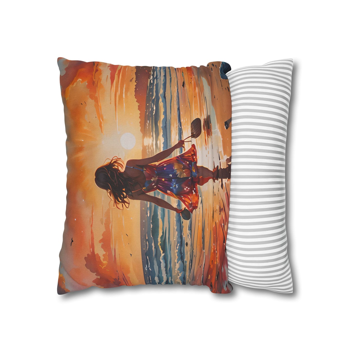 Sunset Beach Walk Pillowcase