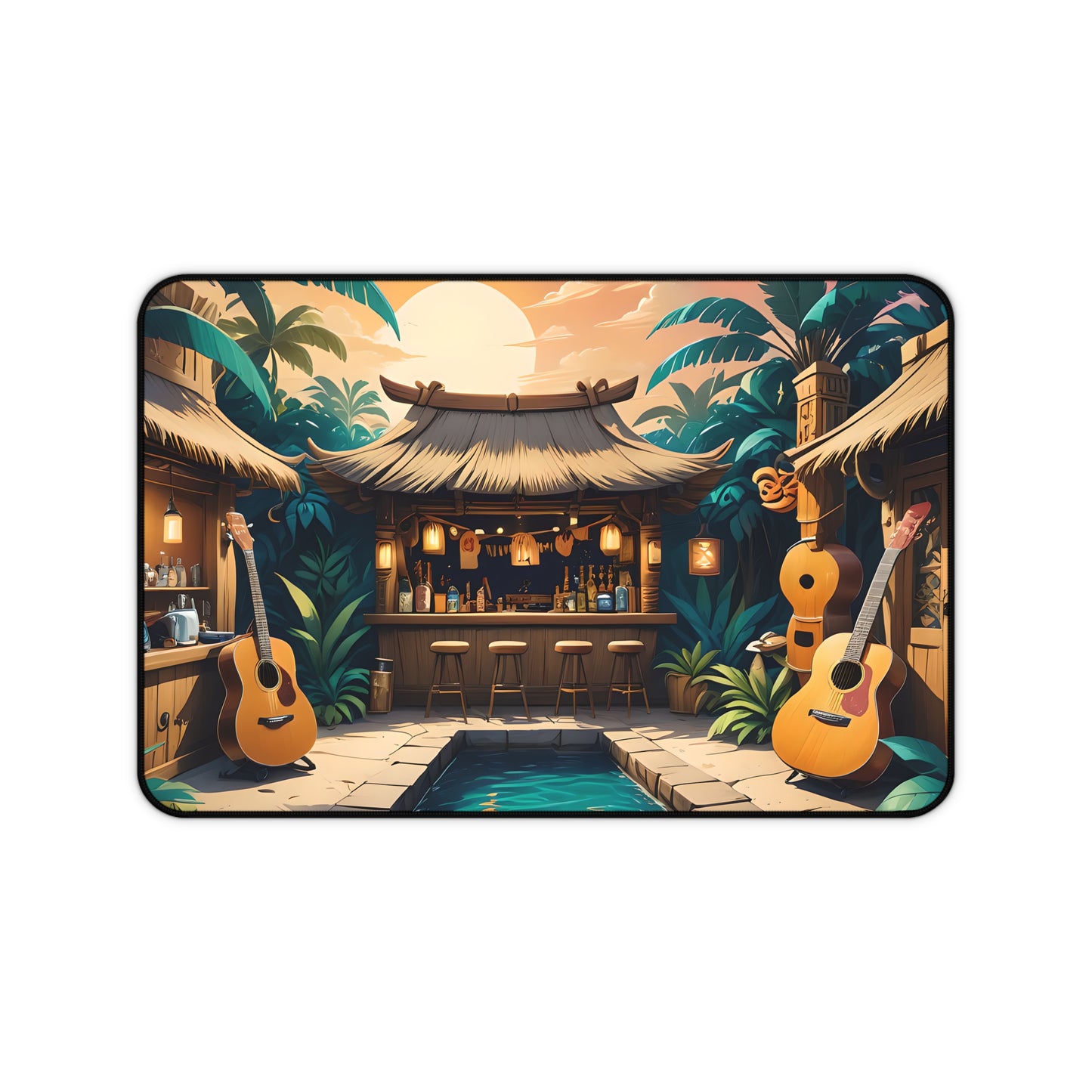 Island Tiki Bar Guitar Desk Mat