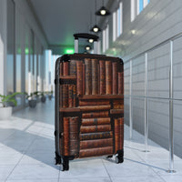 Vintage Book Collection on Shelf Cabin Suitcase