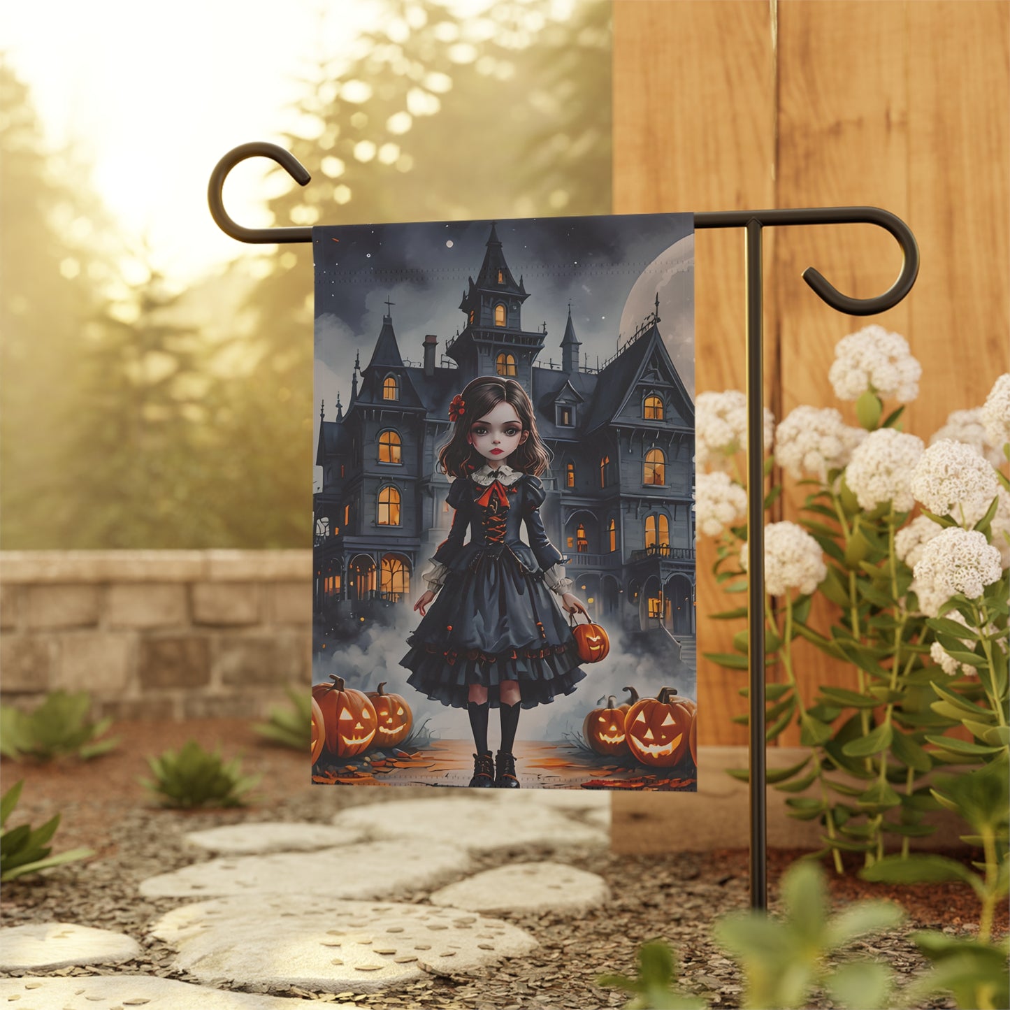 Haunted Mansion Girl Garden Flag