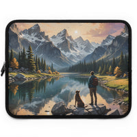 Peaceful Mountain Man and Dog Laptop Sleeve