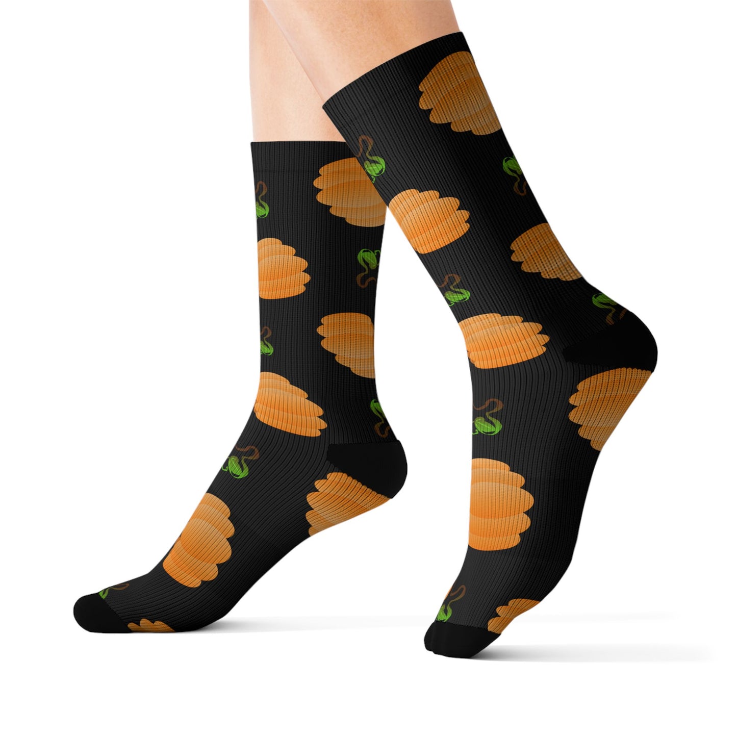 Orange Pumpkin Crew Socks