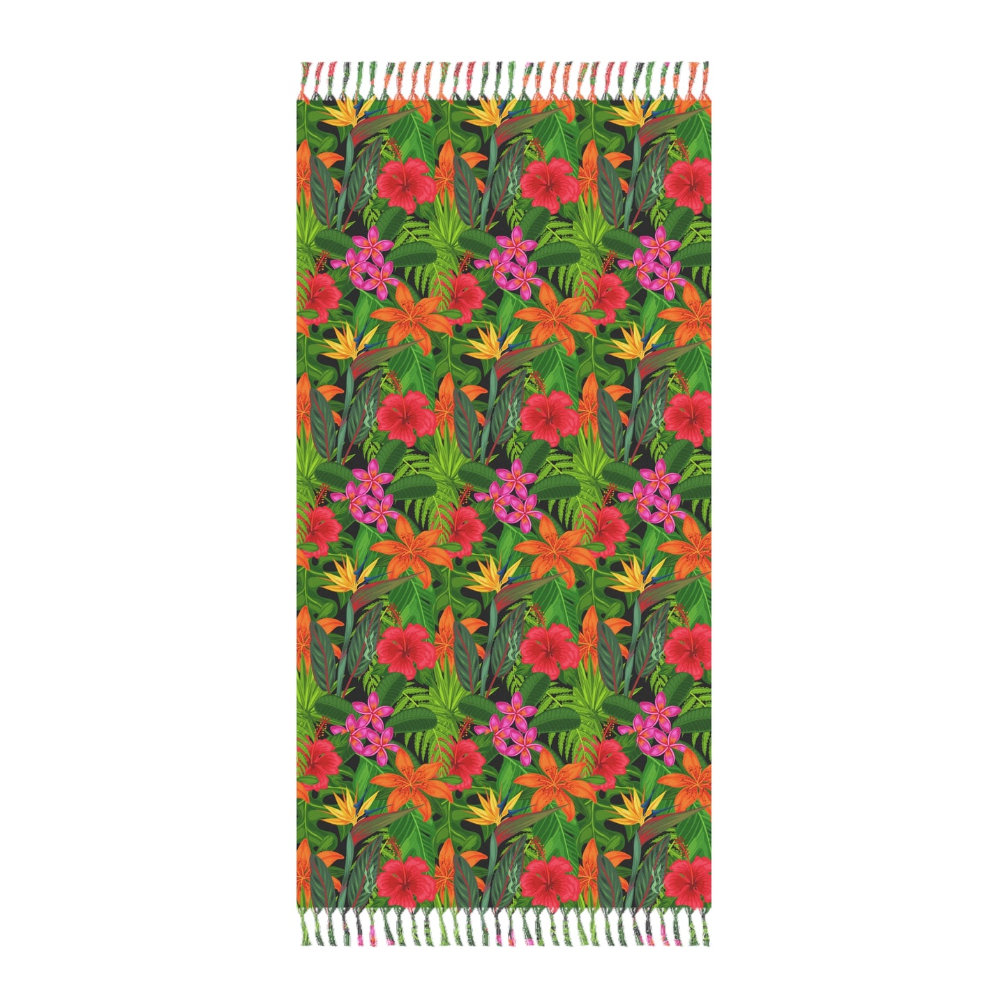 Tropical Bird of Paradise Flower Beach Towel