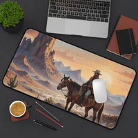 Western Cowboy Sunset Desk Mat
