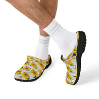 Yellow Hibiscus Clog Shoes