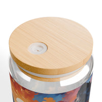 Autumn Mountain Sunset Art Sipper Glass