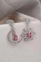 2 Carat Moissanite 925 Sterling Silver Moon & Star Earrings