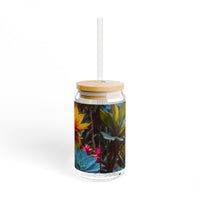 Colorful Sweet Floral Succulent Sipper Glass