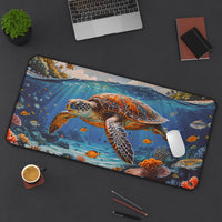 Coral Reef Sea Turtle Desk Mat