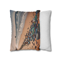 Colorful Sea Glass on Beach Pillowcase