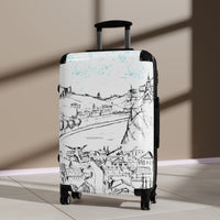 Starry Night Village Sketch Suitcase