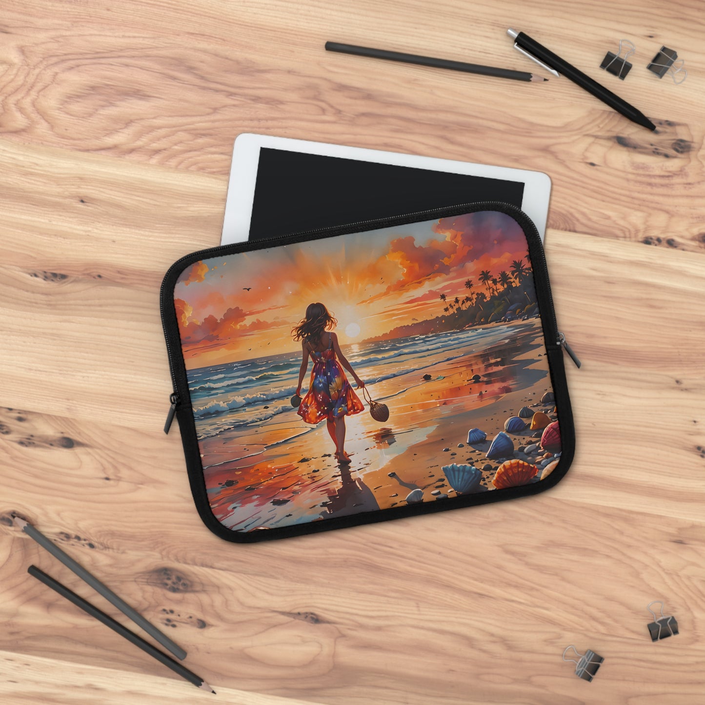 Sunset Beach Walk Laptop Sleeve