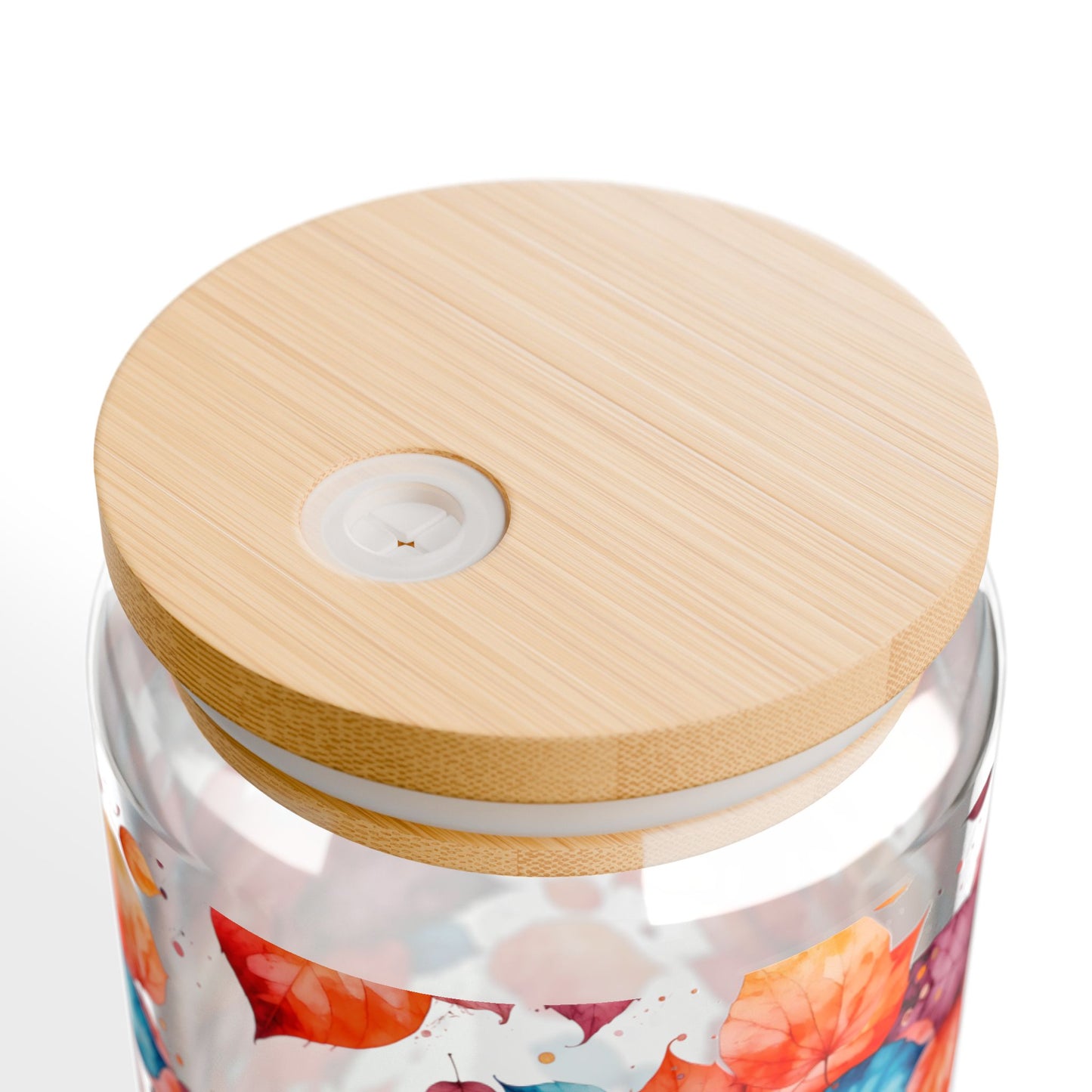 Watercolor Fall Leaves Sipper Glass