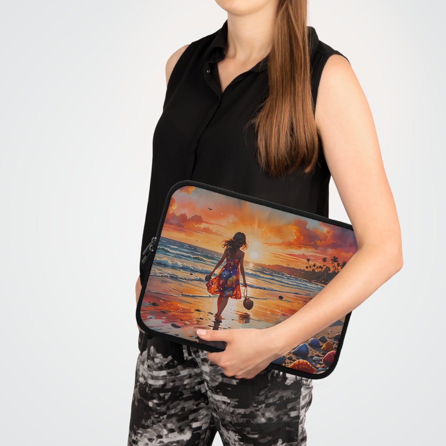 Sunset Beach Walk Laptop Sleeve