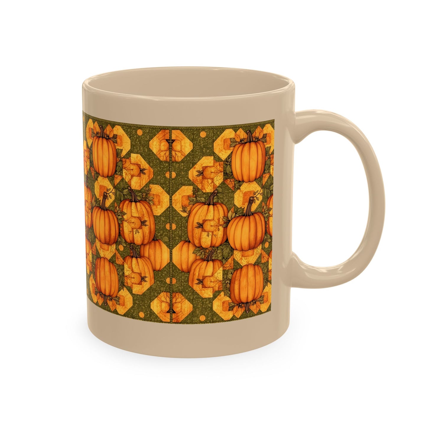 Pumpkin Quilt Patch Ceramic Mug