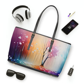 Artistic Tree Landscape PU Leather Shoulder Bag