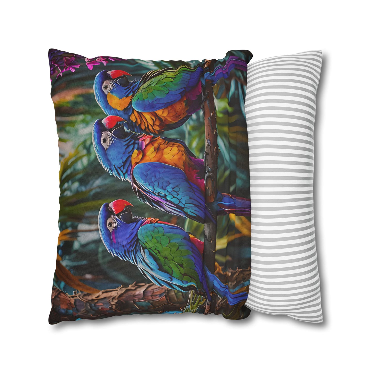 Tropical Parrots Decorative Pillowcase
