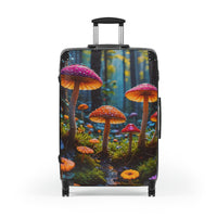Vibrant Mushrooms in Rain Forest Cabin Suitcase