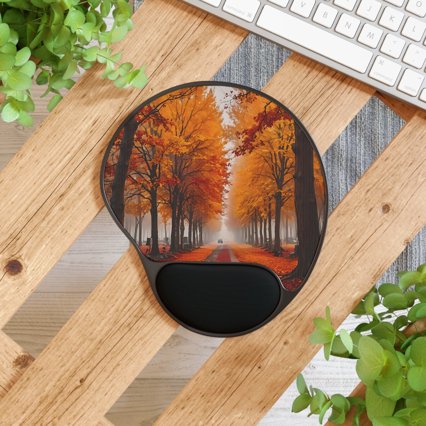 Autumn Avenue Mouse Pad with Wrist Rest