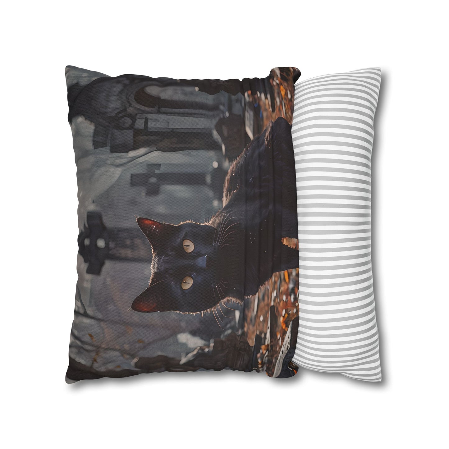 Black Cat Graveyard Pillow Cover