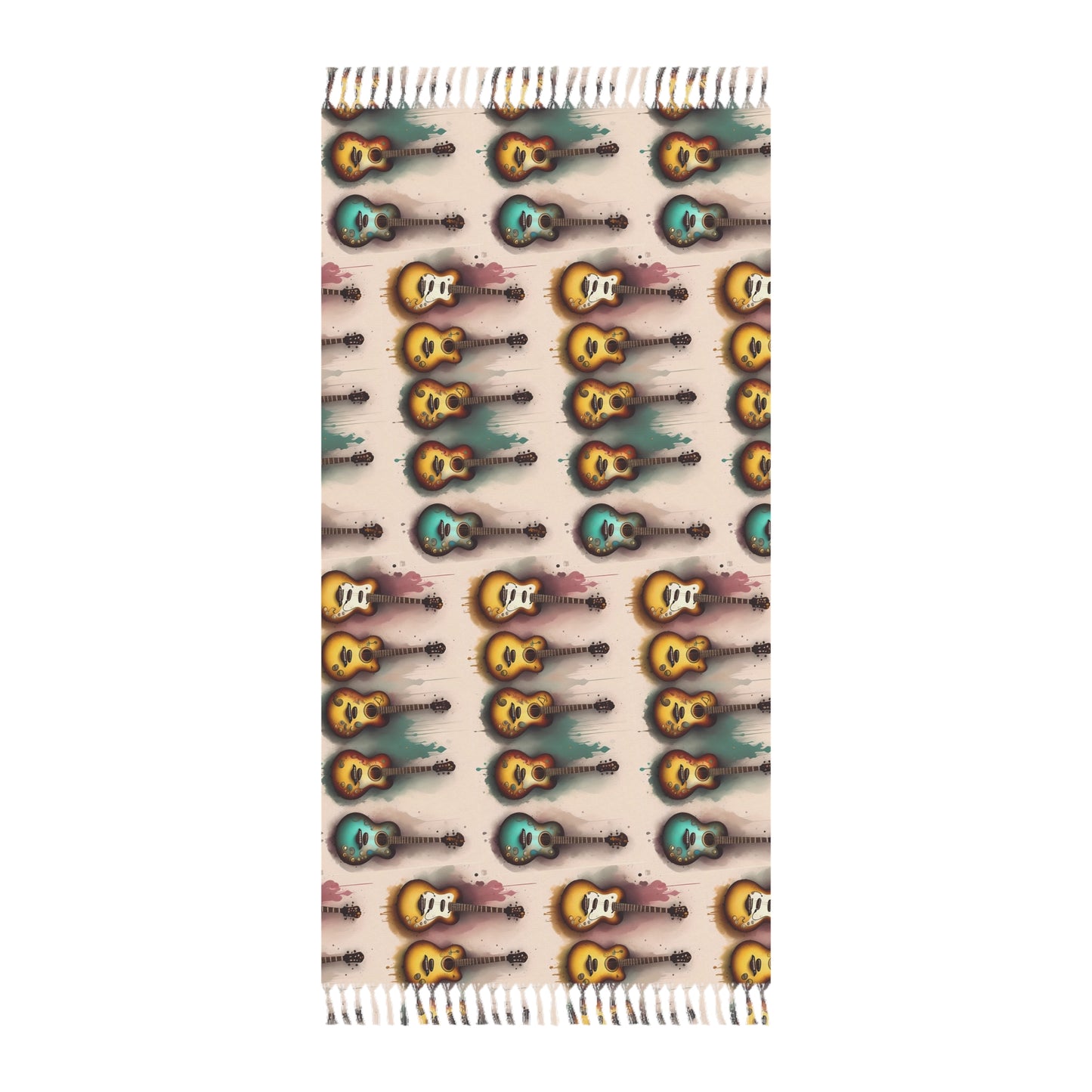 Boho Guitar Beach Towel