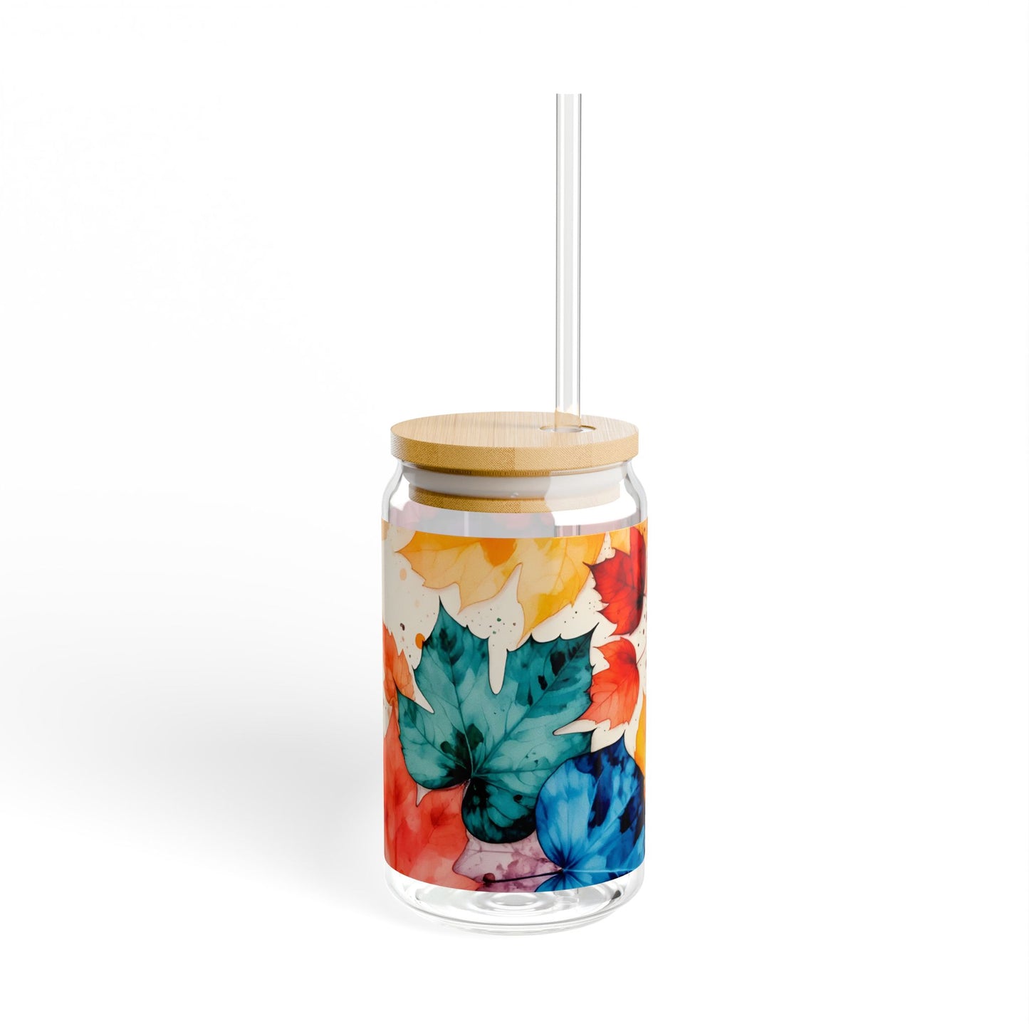 Fall Leaves Sipper Glass