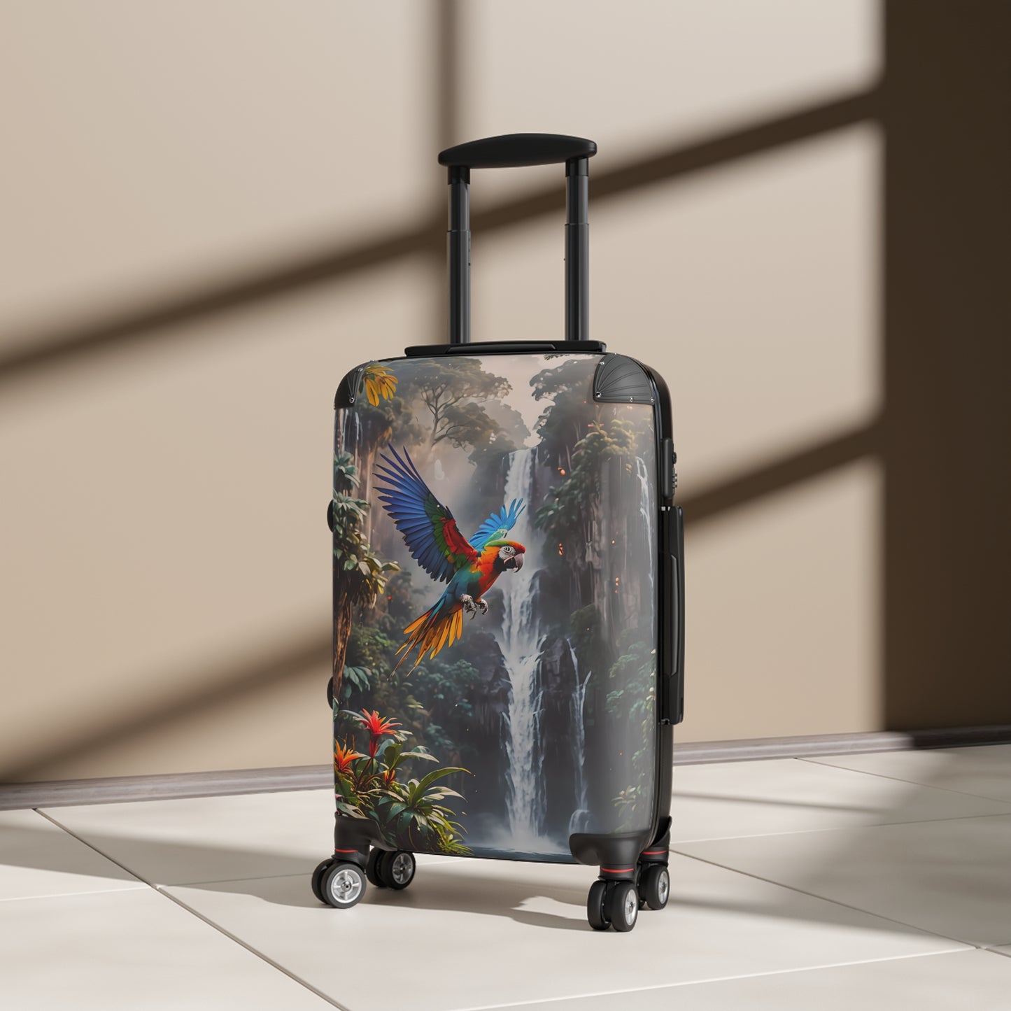 Tropical Waterfall Parrot Cabin Suitcase