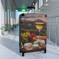 Wine & Cheese Suitcase Travel Luggage