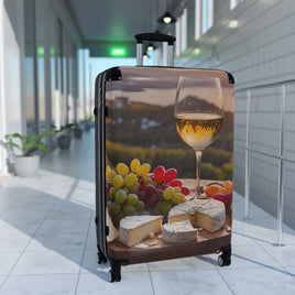 Wine & Cheese Suitcase Travel Luggage