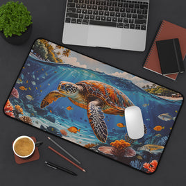Coral Reef Sea Turtle Desk Mat