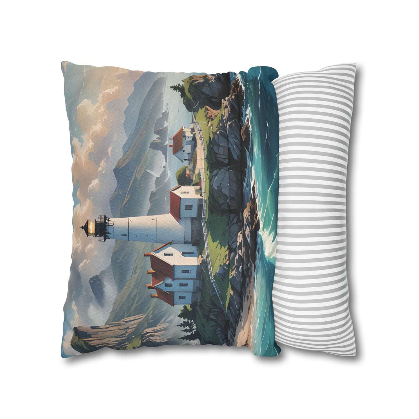 Coastal Lighthouse Pillow Cover