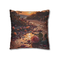 Romantic Rose Beach Sunset Pillowcase