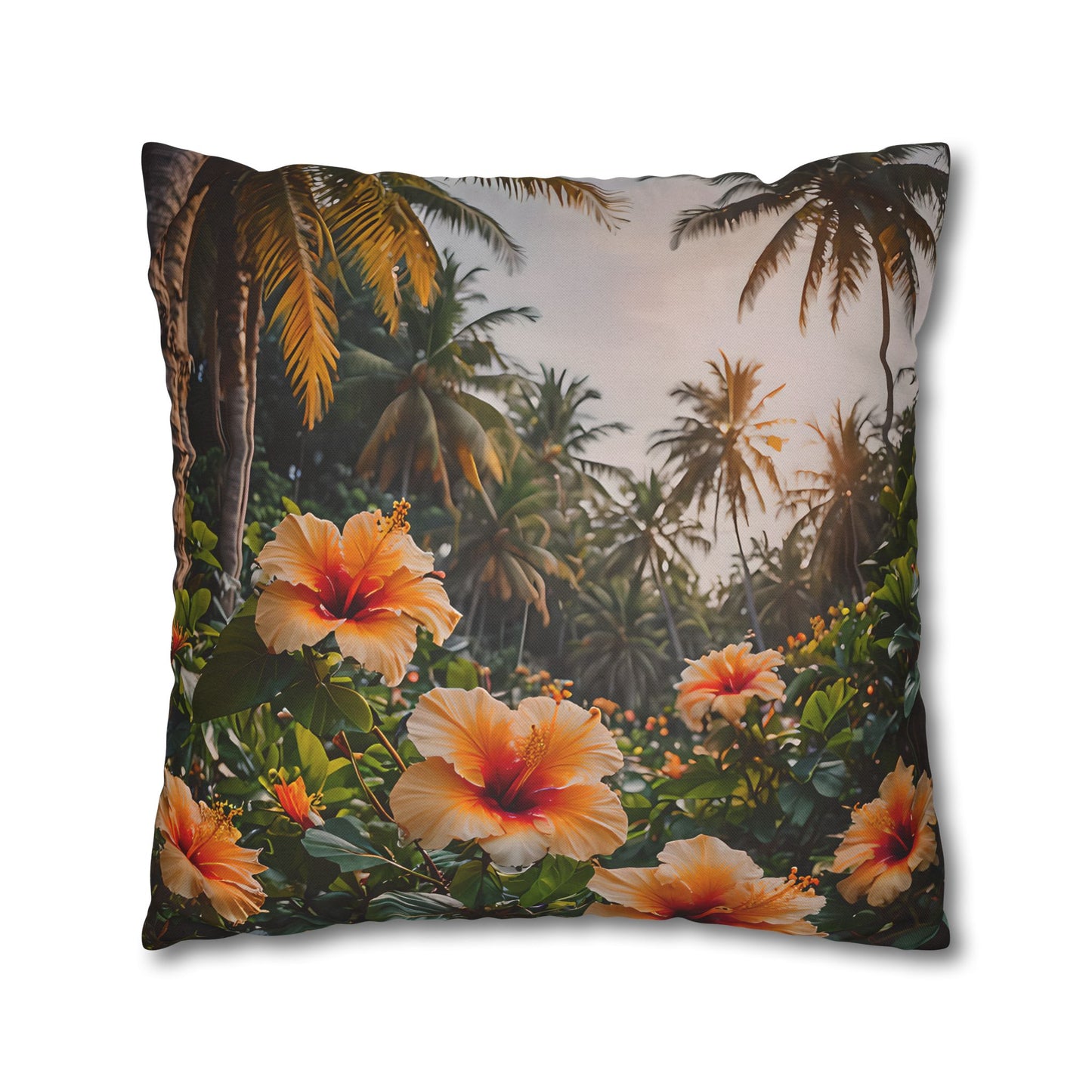 Tropical Hibiscus Decorative Pillowcase
