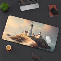 Serene Coastal Lighthouse Desk Mat