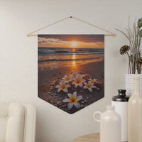 Plumeria Sunset Beach Pennant Wall Decor