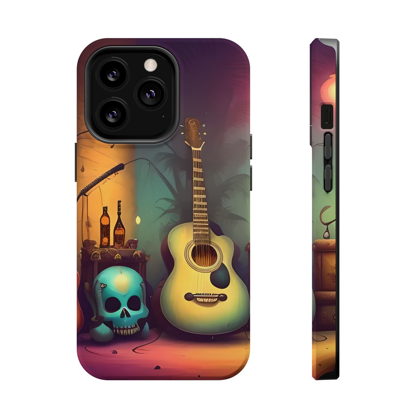 Acoustic Guitar & Skull Magnetic Phone Case
