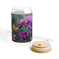 Wild Orchids & Butterfly Sipper Glass