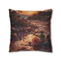 Romantic Rose Beach Sunset Pillowcase