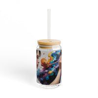Artist Painting Portrait Sipper Glass